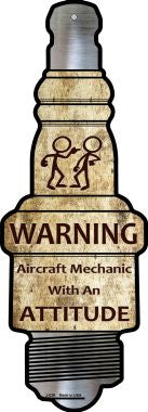 Aircraft Mechanic Novelty Metal Spark Plug Sign J-039