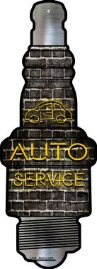 Auto Service Novelty Metal Spark Plug Sign J-049