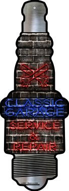 Classic Garage Novelty Metal Spark Plug Sign J-050