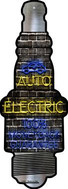 Auto Electric Novelty Metal Spark Plug Sign J-053