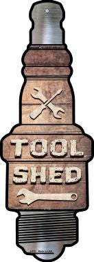 Tool Shed Novelty Metal Spark Plug Sign