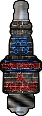 Car Wash and Service Novelty Metal Spark Plug Sign J-082