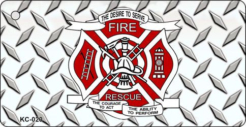 Fire Rescue Diamond Novelty Aluminum Key Chain KC-020