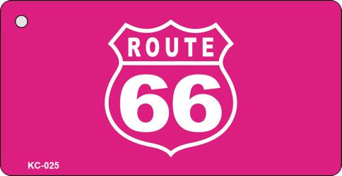 Route 66 Pink Metal Novelty Aluminum Key Chain KC-025