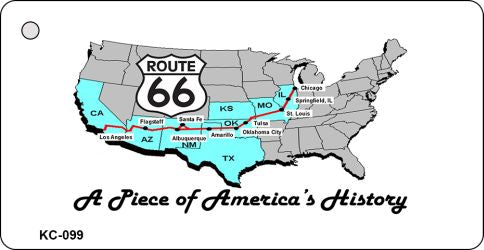 American History Route 66 Novelty Aluminum Key Chain KC-099