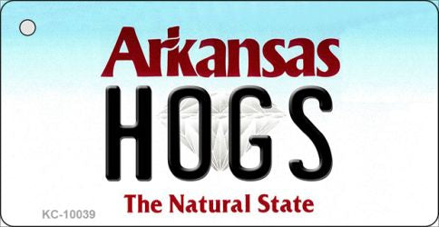 Hogs Arkansas State License Plate Tag Key Chain KC-10039