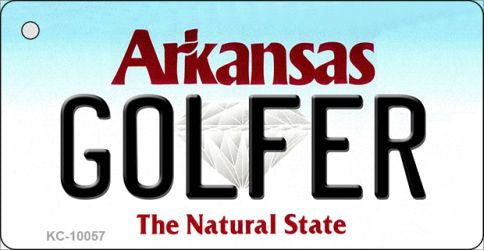 Golfer Arkansas State License Plate Tag Key Chain KC-10057