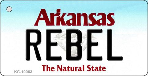 Rebel Arkansas State License Plate Tag Key Chain KC-10063