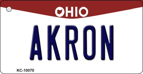 Akron Ohio State License Plate Tag Key Chain KC-10070