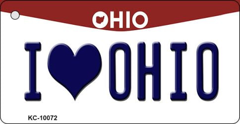 I Love Ohio State License Plate Tag Key Chain KC-10072