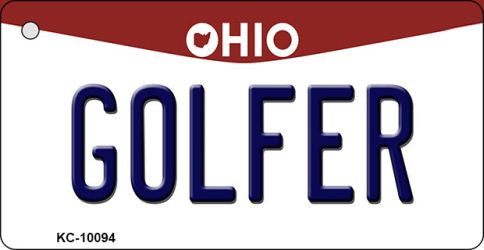 Golfer Ohio State License Plate Tag Key Chain KC-10094