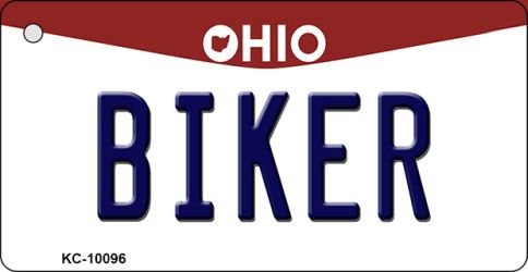 Biker Ohio State License Plate Tag Key Chain KC-10096