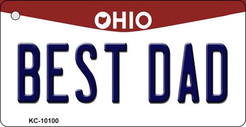 Best Dad Ohio State License Plate Tag Key Chain KC-10100