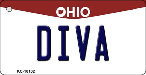 Diva Ohio State License Plate Tag Key Chain KC-10102
