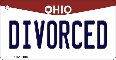 Divorced Ohio State License Plate Tag Key Chain KC-10103