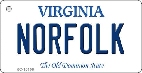 Norfolk Virginia State License Plate Tag Novelty Key Chain KC-10106