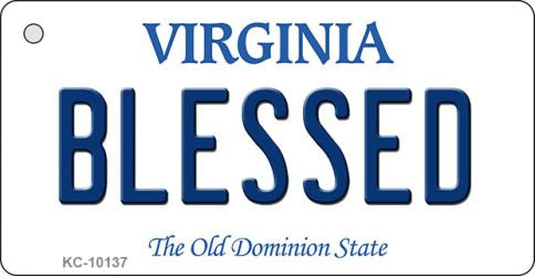 Blessed Virginia State License Plate Tag Key Chain KC-10137