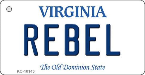 Rebel Virginia State License Plate Tag Key Chain KC-10143
