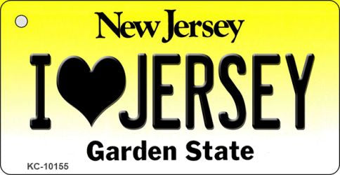 I Love Jersey New Jersey State License Plate Tag Key Chain KC-10155