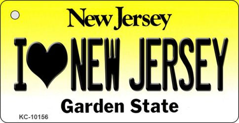 I Love New Jersey New Jersey State License Plate Tag Key Chain KC-10156