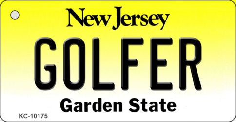 Golfer New Jersey State License Plate Tag Key Chain KC-10175