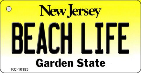 Beach Life New Jersey State License Plate Tag Key Chain KC-10183