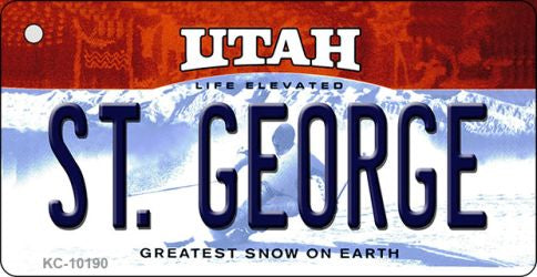 St. George Utah State License Plate Tag Key Chain KC-10190