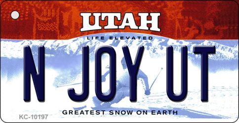 N Joy UT Utah State License Plate Tag Key Chain KC-10197