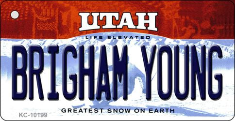 Brigham Young Utah State License Plate Tag Key Chain KC-10199