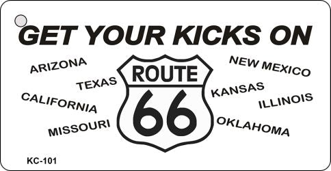 Get Your Kicks Route 66 Novelty Aluminum Key Chain KC-101