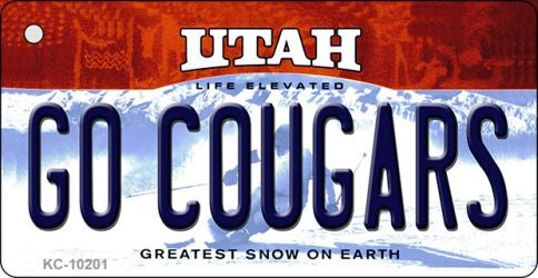 Go Cougars Utah State License Plate Tag Key Chain KC-10201