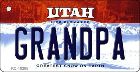 Grandpa Utah State License Plate Tag Key Chain KC-10205
