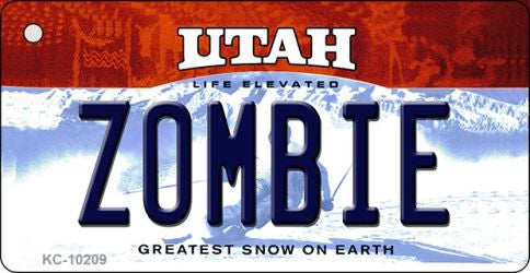 Zombie Utah State License Plate Tag Key Chain KC-10209