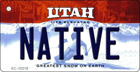 Native Utah State License Plate Tag Key Chain KC-10218