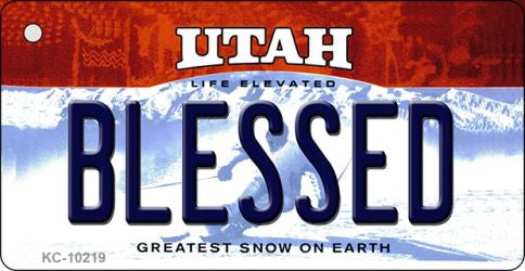 Blessed Utah State License Plate Tag Key Chain KC-10219