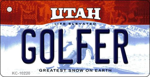 Golfer Utah State License Plate Tag Key Chain KC-10220