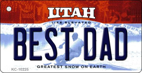 Best Dad Utah State License Plate Tag Key Chain KC-10225