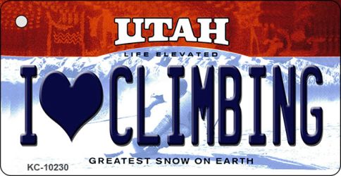 I Love Climbing Utah State License Plate Tag Key Chain KC-10230