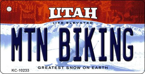 Mtn Biking Utah State License Plate Tag Key Chain KC-10233