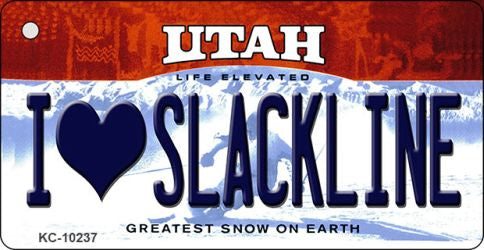 I Love Slackline Utah State License Plate Tag Key Chain KC-10237