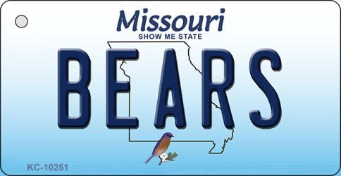 Bears Missouri State License Plate Tag Key Chain KC-10251