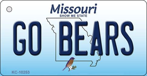 Go Bears Missouri State License Plate Tag Key Chain KC-10253