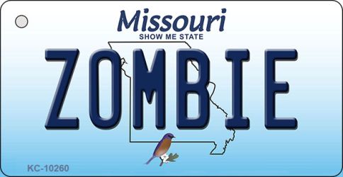 Zombie Missouri State License Plate Tag Key Chain KC-10260