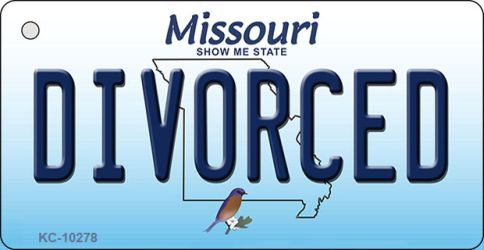 Divorced Missouri State License Plate Tag Key Chain KC-10278