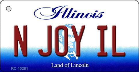 N Joy IL Illinois State License Plate Tag Key Chain KC-10281