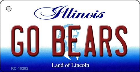 Go Bears Illinois State License Plate Tag Key Chain KC-10292
