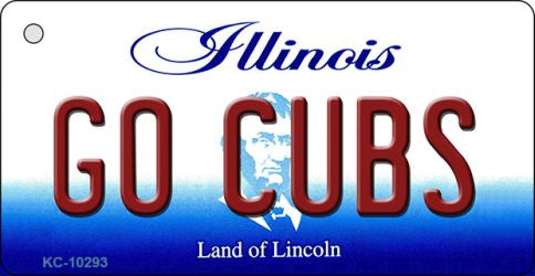 Go Cubs Illinois State License Plate Tag Key Chain KC-10293