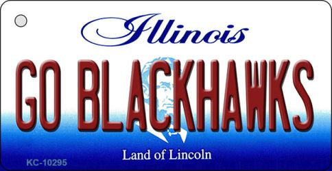 Go Blackhawks Illinois State License Plate Tag Key Chain KC-10295