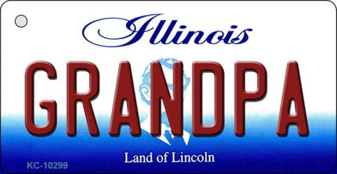 Grandpa Illinois State License Plate Tag Key Chain KC-10299