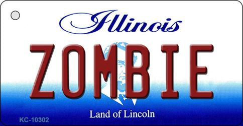 Zombie Illinois State License Plate Tag Key Chain KC-10302